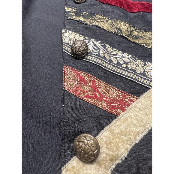 Choices Womens Size Large Button Up Jacket Artsy Patchwork Texture Long Sleeve - Picture 5 of 10